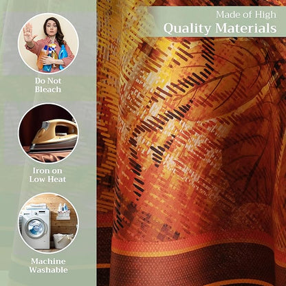 Maison d' Hermine Table Cloth Round Table 100% Cotton 69 Inches Fall Tablecloth Reusable Everyday Use for Thanksgiving Christmas Decorations Dining Farmhouse Party (Thanksgiving Tartan)