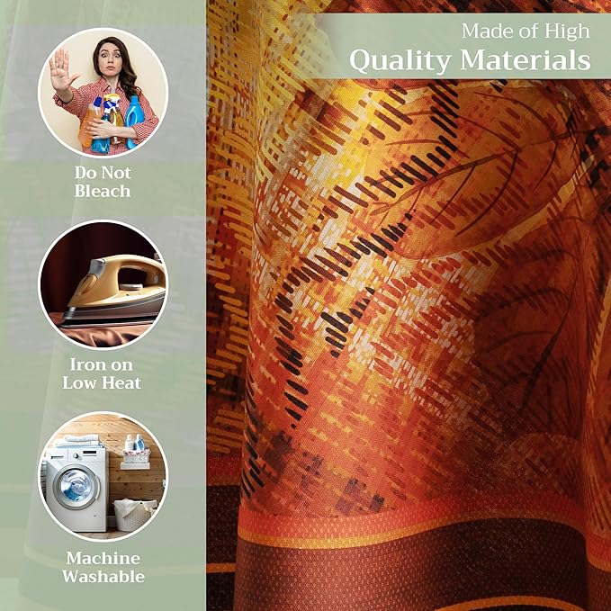 Maison d' Hermine Table Cloth Round Table 100% Cotton 63 Inches Fall Tablecloth Reusable Everyday Use for Thanksgiving Christmas Decorations Dining Farmhouse Party (Thanksgiving Tartan)