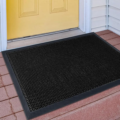 Outdoor Indoor Door Mats for Entryway, Heavy Duty and Durable All-Weather Entry Mat, Low Profile, Non-Slip and Easy Clean Outdoor Doormat for Entrance, Patio and Garage (Black 36"x24")