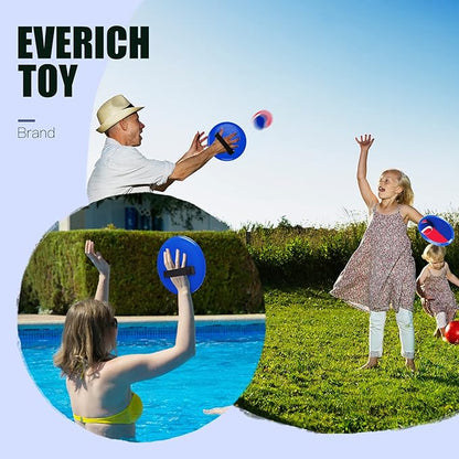 EVERICH TOY Upgraded Toss and Catch Ball Game Set, Kids Toy Stocking Stuffers for Boys Girls Ages 3-12, Includes 2 Paddles 2 Sticky Balls, Water-Resistant Indoor Outdoor Toy for Beach Pool Yard
