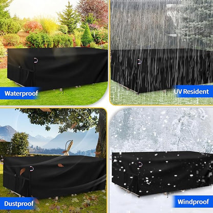 Patio Furniture Cover, 102inch Outdoor Furniture Covers Waterproof for Outdoor Couch/Table and Sofa Sectional Rectangular, Black-102"L x 40"W x 28"H