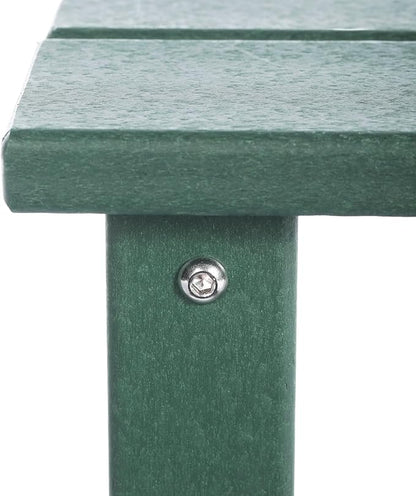 Costaelm Kids Outdoor Side Table, Small Patio HDPE Adirondack Square Table, Porch End Table for Outside Pool Garden, Dark Green