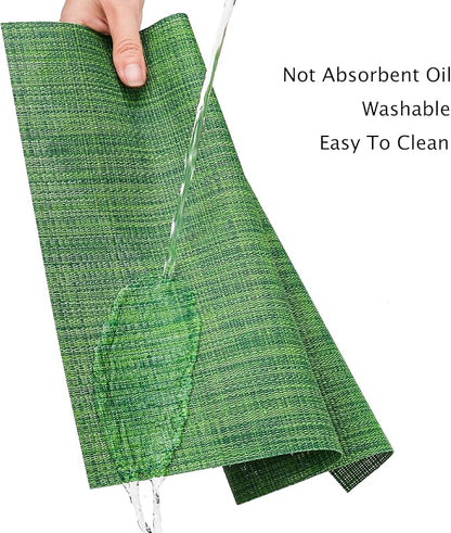 Myir JUN Table Runner, Vinyl Table Runner Indoor Arbitrarily Cropped Runner for Table Heatproof for Home Party (Dark Green, 12 x 94 inch)