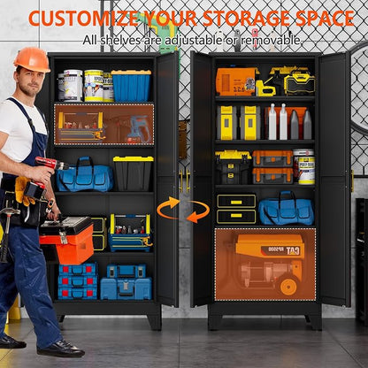 GAIOUS 71''Tall Metal Garage Storage Cabinet, File Cabinet - Image 4