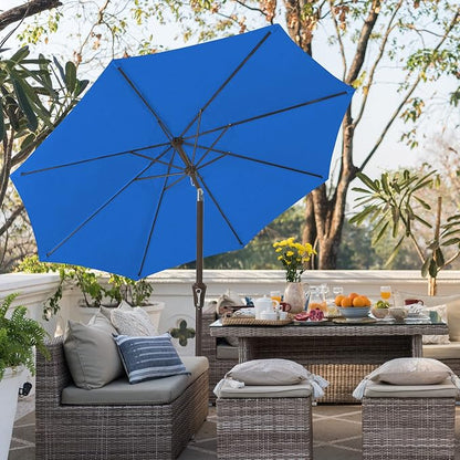 JEAREY 9FT Outdoor Patio Umbrella, Market Umbrella, Royal Blue | Outdoor Table - Image 4