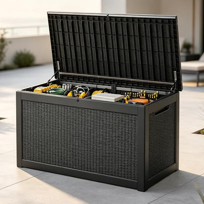 Outdoor Deck Storage Box, Resin Deck Boxes Indoor and outdoor, Waterproof by NBYSGO