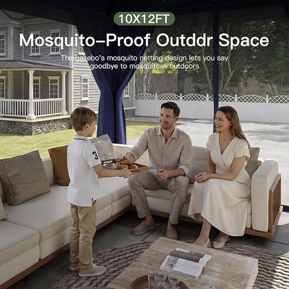 Aoxun 10x12FT Metal Frame Outdoor Gazebo - Image 2