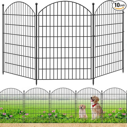 Decorative Garden Fence 40in (H) x24ft (L), 10 Pack No Dig Fence Animal Barrier for Dog, Arched Flower Bed Edging, Wire Border Panel Fencing for Yard Patio Outdoor Decor