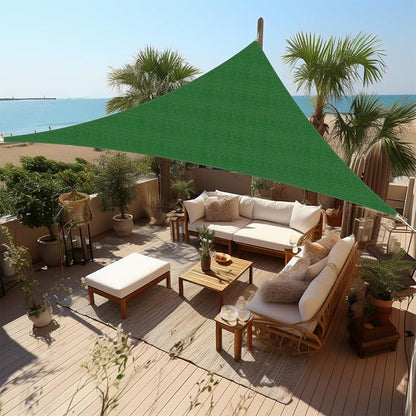 Shade&Beyond Custom Sun Shade Sail 8'x9'x12' Triangle Sun Sail Shades Patio UV by ShadeBeyond