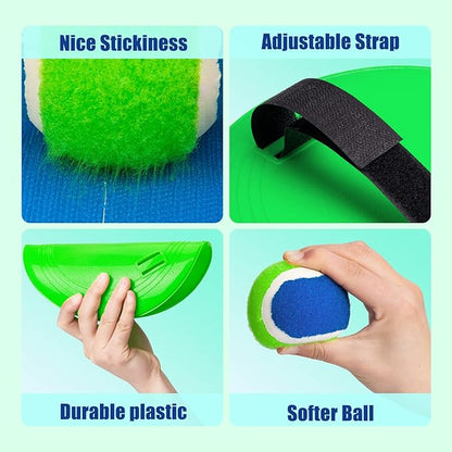 EVERICH TOY Upgraded Toss and Catch Ball Game Set, Kids Toy Stocking Stuffers for Boys Girls Ages 3-12, Includes 2 Paddles 2 Sticky Balls, Water-Resistant Indoor Outdoor Toy for Beach Pool Yard