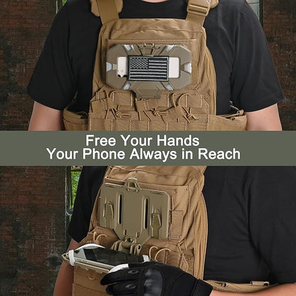 Tactical Plate Carrier Phone Mount, Universal Molle Phone Holder,Tactical Phone Holder Foldable Navigation Board for Tactical Vest Attachments