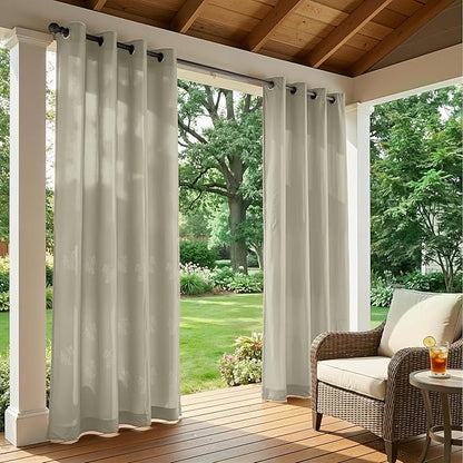 Set of 2 Outdoor Curtains for Patio Waterproof, Breathable Grommet Panels for - Image 2