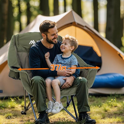 Oversized 2 Pack Camping Chairs, Padded Camping Chair Support 450LBS - Image 4