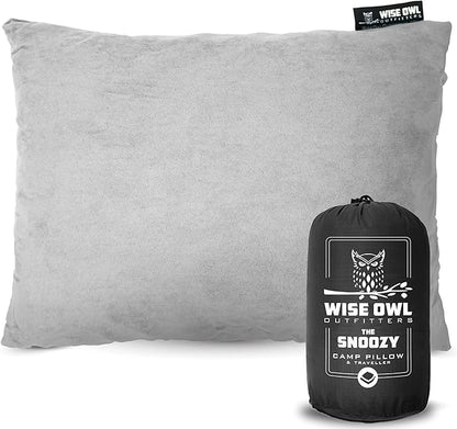 Wise Owl Outfitters Camping Pillow - Camping Essentials and Travel Pillow for Airplanes, Camping, and Travel - Memory Foam Washable Pillow - Small/Medium