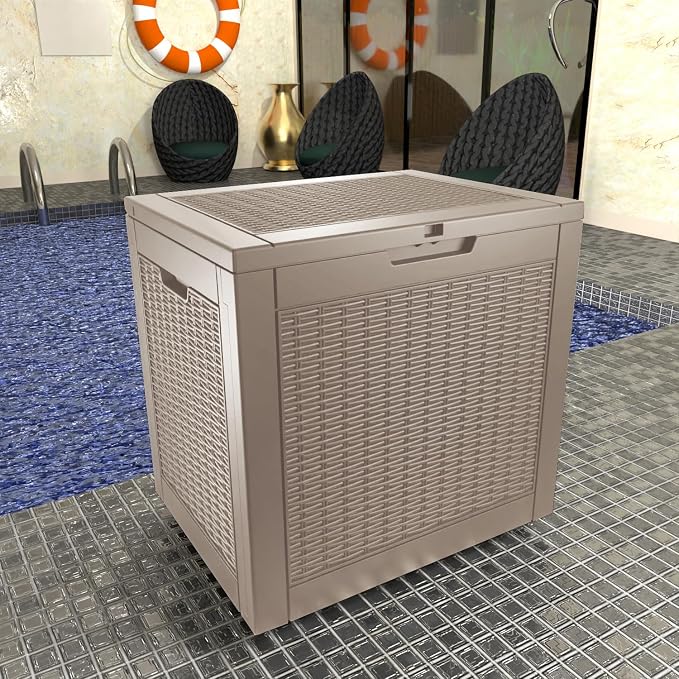 PatioZen 36 Gallon Deck Box Outdoor, Weatherproof Resin Patio Storage Box - Image 3