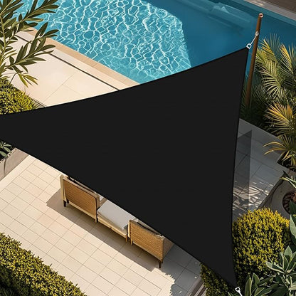Shade&Beyond Custom Sun Shade Sail 13'x15'x19.8' Triangle Black Sun Sail Shades by ShadeBeyond