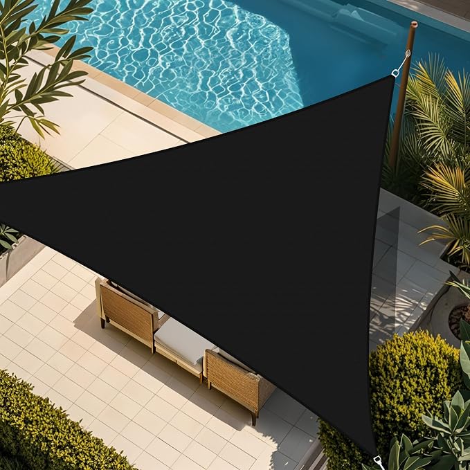 Shade&Beyond Custom Sun Shade Sail 17'x17'x17' Triangle Black Sun Sail Shades by ShadeBeyond