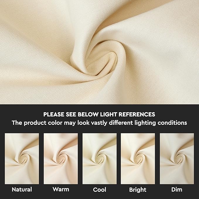 Encasa XO Table Runner 13"x104" Long | Cotton Canvas Fabric | Natural Solid Color | Machine Washable & Durable