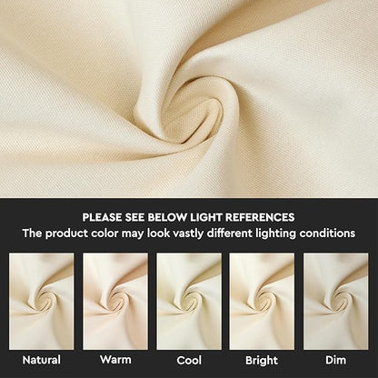 Encasa XO Table Runner 13"x104" Long | Cotton Canvas Fabric | Natural Solid Color | Machine Washable & Durable