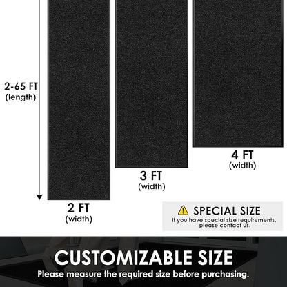 2′ x 51′ Front Door Mat Indoor Outdoor Entrance, Commercial Floor Mat Heavy Duty Dirt Trapper Entryway Doormat, Custom Size Non Slip Rubber Backing Welcome mat, Door Mat for High Traffic Area