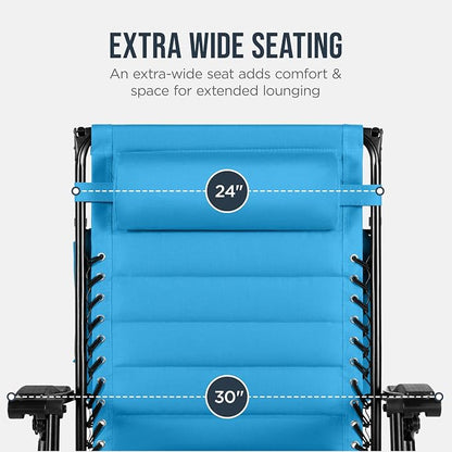 Best Choice Products Oversized Padded Zero Gravity Chair w/Canopy Headrest Cup - Image 5
