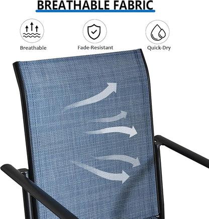 Outdoor Dining Chairs Set of 2, Stackable Patio Chairs - Image 5