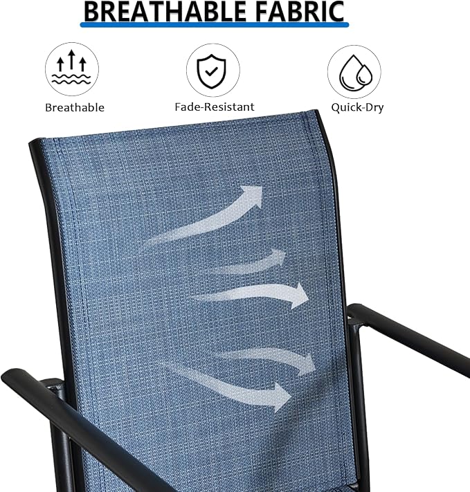 Outdoor Dining Chairs Set of 8, Stackable Patio Chairs - Image 6