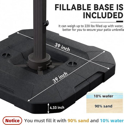 Deconk 10' X 13' Patio Cantilever Outdoor Umbrella - Image 4
