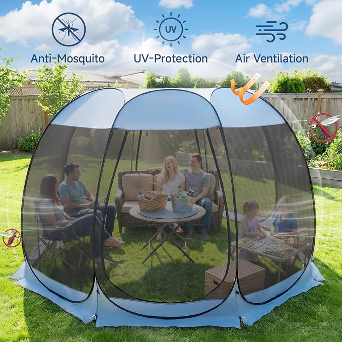 Alvantor Pop Up Screen House Tent, Instant Outdoor Gazebo - Image 3