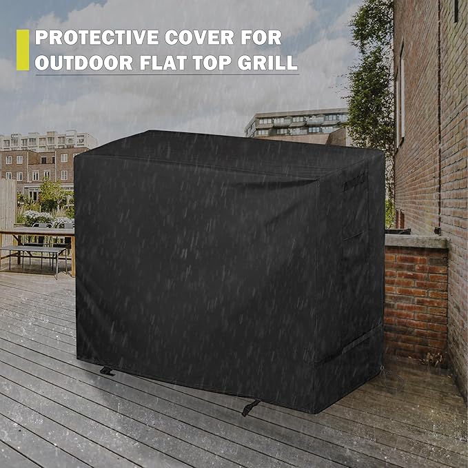 Outdoor Grill Cover for Royal Gourmet CD1824M Charcoal Grill with Side Table Folded, Griddle Cover for Royal Gourmet 24-Inch Charcoal BBQ Smoker-All Weather Protection