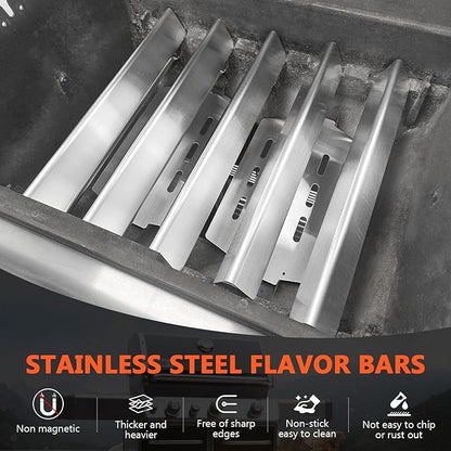 QuliMetal 17.5 Inch Flavorizer Bars for Weber Genesis 300, Genesis E-310 E-320 E-330 Grills with Front Controls Knobs (2011-2016), Stainless Steel Grill Heat Plates for Weber 7620 7621
