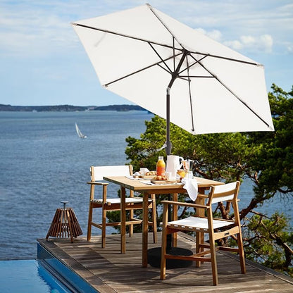 JEAREY 7.5 ft Outdoor Patio Umbrella, Table Umbrella, Cream White | 6 Sturdy - Image 4