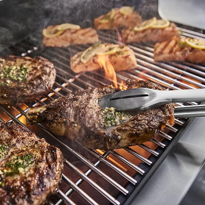 Weber Genesis S-335 Liquid Propane Gas Grill for Outdoor Cooking, 3 Burners and 1 Side Burner, Stainless Steel