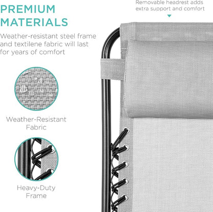 Best Choice Products Set of 2 Adjustable Steel Mesh Zero Gravity Lounge Chair - Image 7