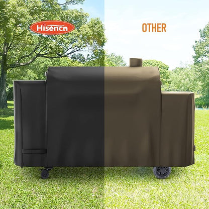 Hisencn Grill Cover for Pit Boss Pro Series Triple-Function Combo Grill PB1100PSC2, PB1100PSC1, Heavy-Duty Pellet Grill Smoker Cover for Pit Boss Sportman 1230 Pellet/Gas Combo Grill, Black, PB 67364
