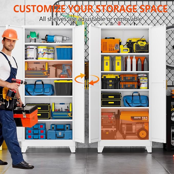 GAIOUS 75''Tall Metal Garage Storage Cabinet, File Cabinet - Image 4