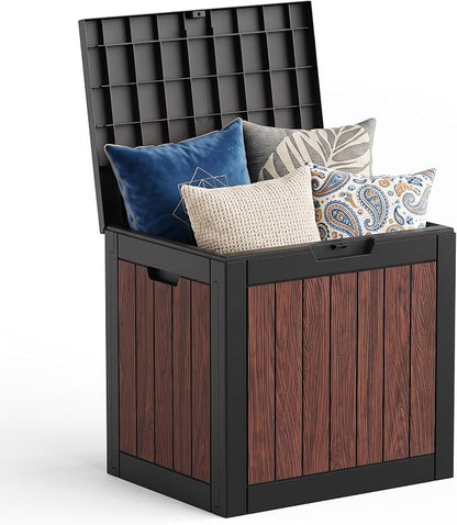 40 Gallon Outdoor Deck Box, Lockable Waterproof Resin Storage Container by MAIUSCOLI