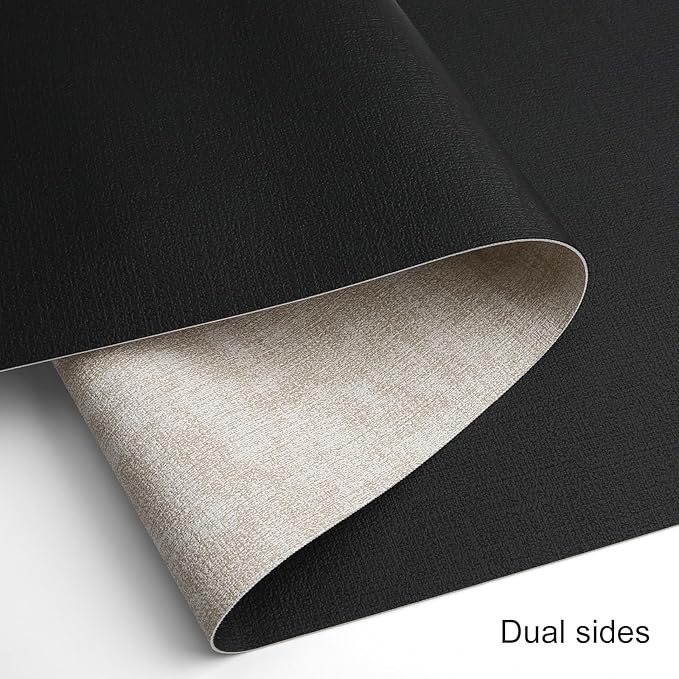 Table Runners 94 Inches Long, Dual-Sided Faux Leather Farmhouse Table Runner Waterproof Non-Slip for Living Room Party Home Decor Holiday Decorations(Cream-White Black, 12 x 94 Inch)