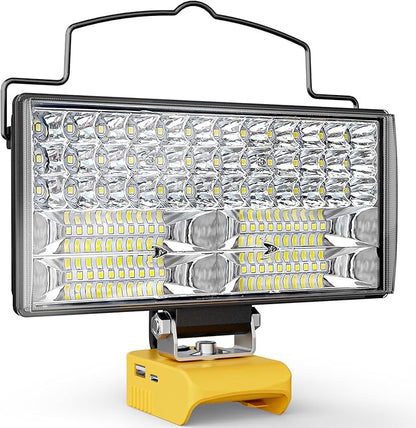 Ecarke LED Work Light Compatible with DeWALT 20V, 100W 10000LM Cordless Flashlight, 7" Battery Flood Light with Low Voltage Protect for Emergency, Job Site & Security Lighting, Battery Not Included