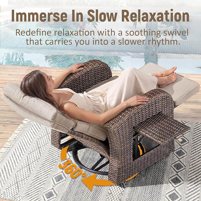Luxury Patio Swivel Recliner Chair - Image 5