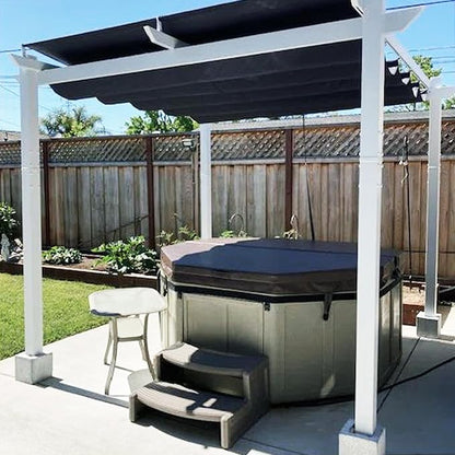 PURPLE LEAF Retractable Pergola 10' x 10' White Pergola, Extra Canopy, anchored by Unknown