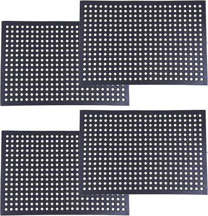 Outdoor Mat, Odorless Flexible Entrance Floor Mat, Anti-Slip Workplace Mats, Anti-Fatigue Tiles Open Work Mats, for Kitchen, Bathroom, Warehouse, Restaurant (4, 36"x24")