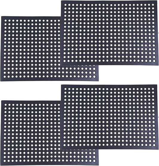 Outdoor Mat, Odorless Flexible Entrance Floor Mat, Anti-Slip Workplace Mats, Anti-Fatigue Tiles Open Work Mats, for Kitchen, Bathroom, Warehouse, Restaurant (4, 36"x24")