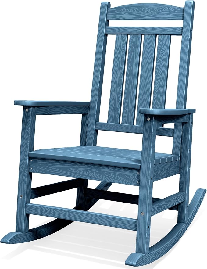 SERWALL HDPE Oversized Rocking Chair Outdoor, Patio Rocking Chairs, Porch Rocker by SERWALL