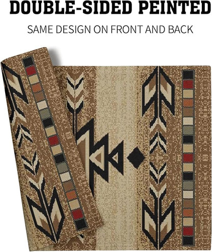 Giwawa Southwestern Placemats Rustic Tribal Geometric Decorative Table Mat Antique Native American Heat Resistant Non-Slip Place Mats 12x18Inch Set of 4 for Dining Kitchen Party Holiday Decor