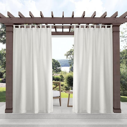 Exclusive Home Cabana Solid Indoor/Outdoor Light Filtering Hook-and-Loop Tab by TownCountryLiving