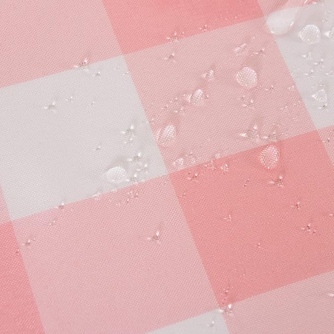 Cupuamon 2 Pack Waterproof Polyester Fabic Rectangle Checkered Tablecloth，60x120 Outdoor Table Cloth，Oil Stain Prevention Table Cloth for Pinics and Parties（Pink and White）