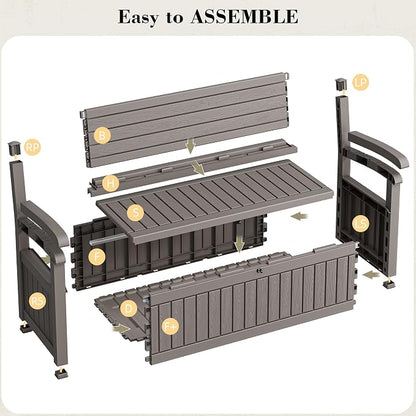 80 Gallon Outdoor Storage Bench Waterproof, Storage Outdoor Porch Bench Doubles - Image 7