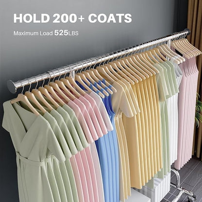 HOKEEPER Clothing Garment Rack Capacity 525LBS Clothing Racks on Wheels Rolling Clothes Rack for Hanging Clothes Heavy Duty Collapsible Commercial