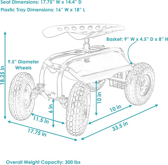 Sunnydaze Rolling Garden Cart - Image 3
